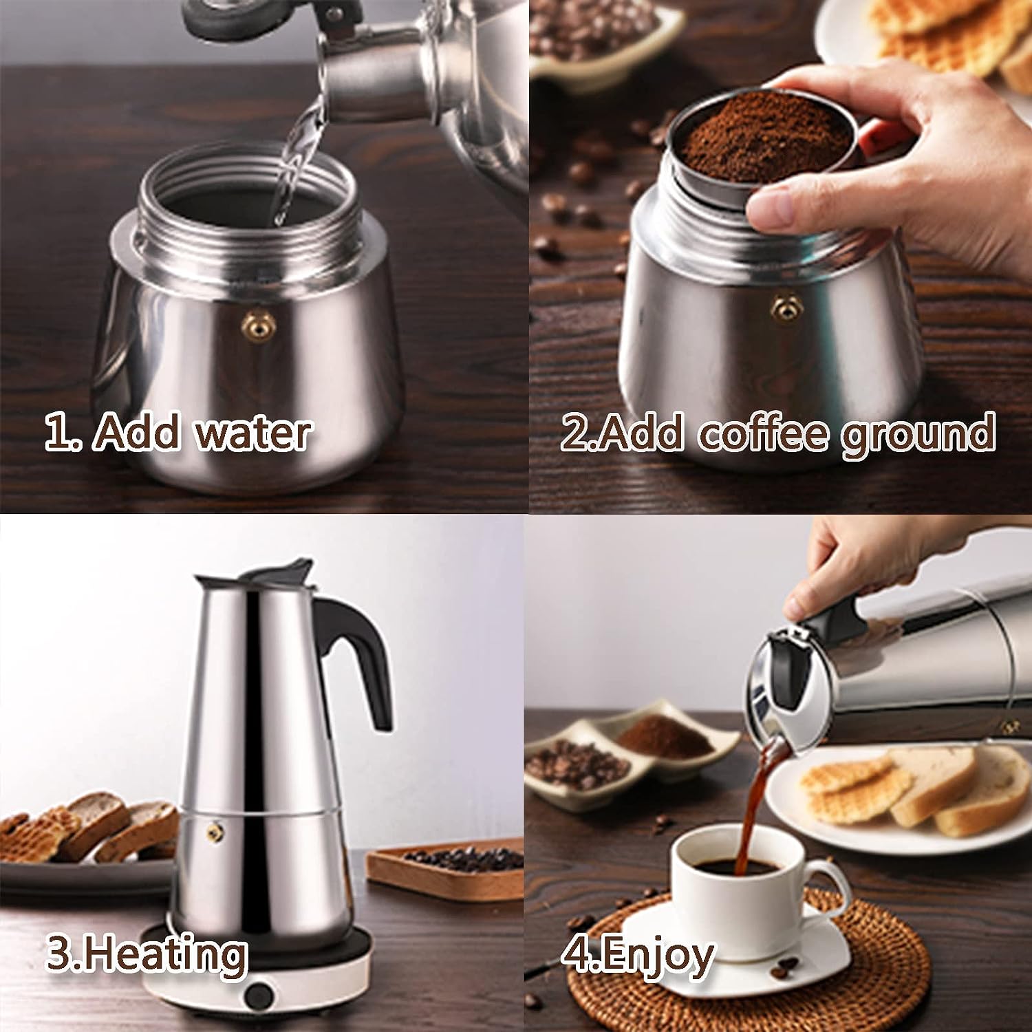 4/6/9 Cups Moka Pot Caffe Mach - огляд і ціна Quality Coffee Equipment